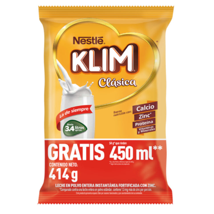 Klim Clásica Leche en Polvo 360g + 54g Gratis