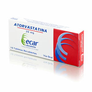 Atorvastatina 20mg Ecar x10 Tabletas