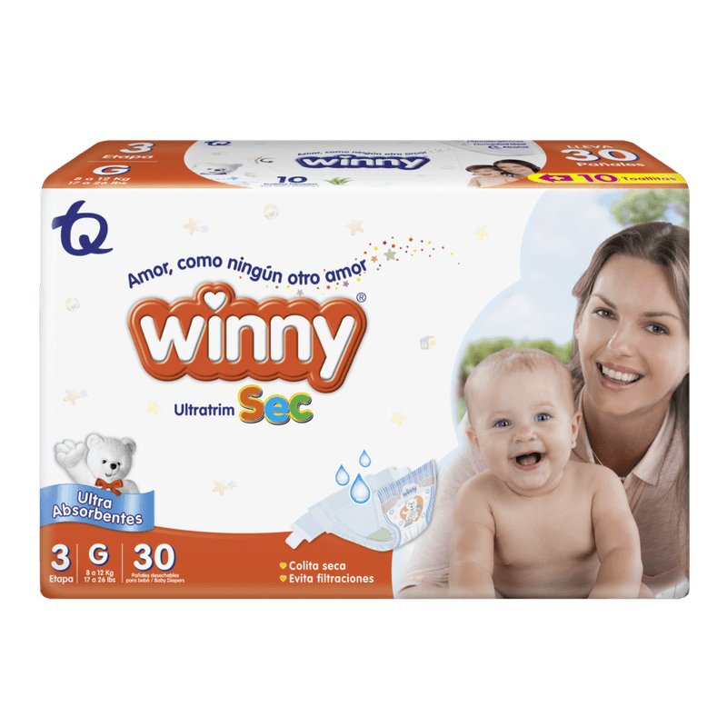 Pañales Winny Ultratrim Sec Etapa 3 - 30 Unidades