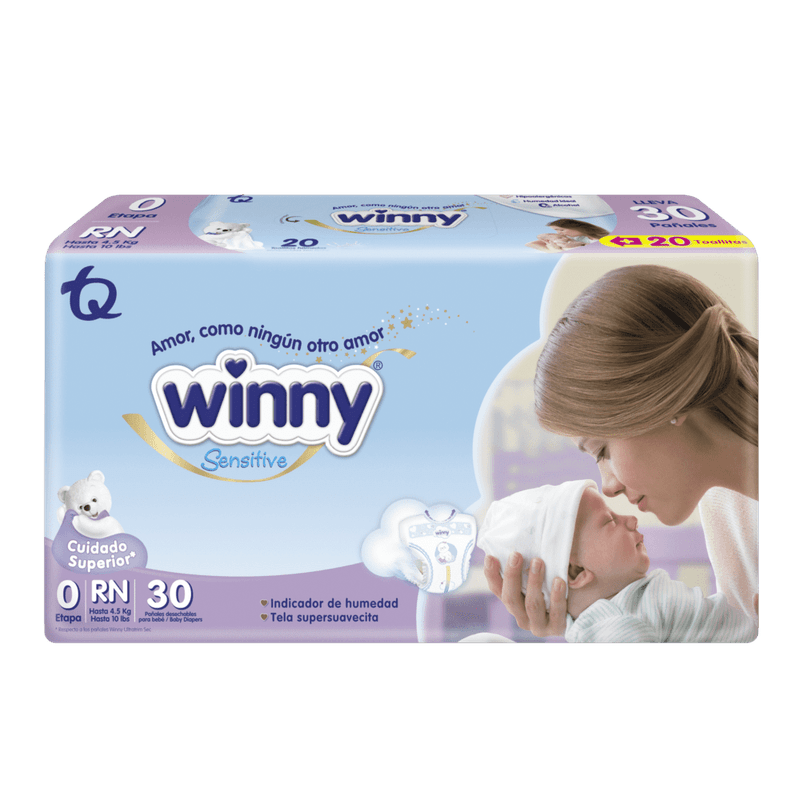 Pañales Winny Sensitive Etapa 0 - 30 Unidades