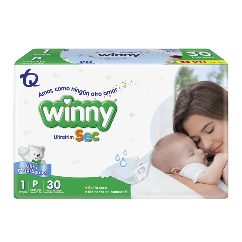 Pañales Winny Ultratrim Sec Etapa 1 - 30 Unidades