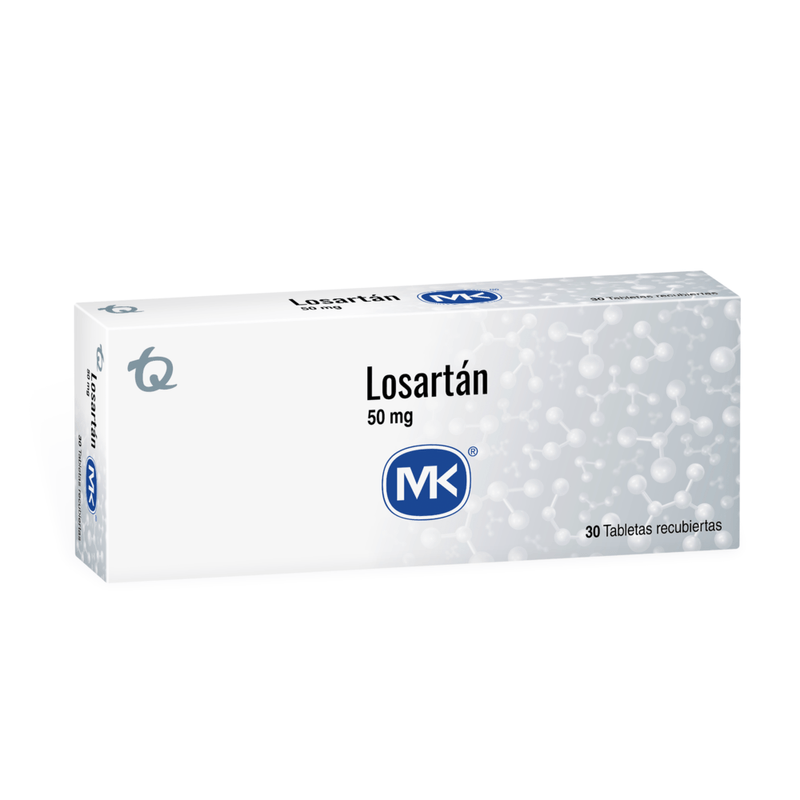 Losartán 50 mg - 30 Tabletas Recubiertas MK