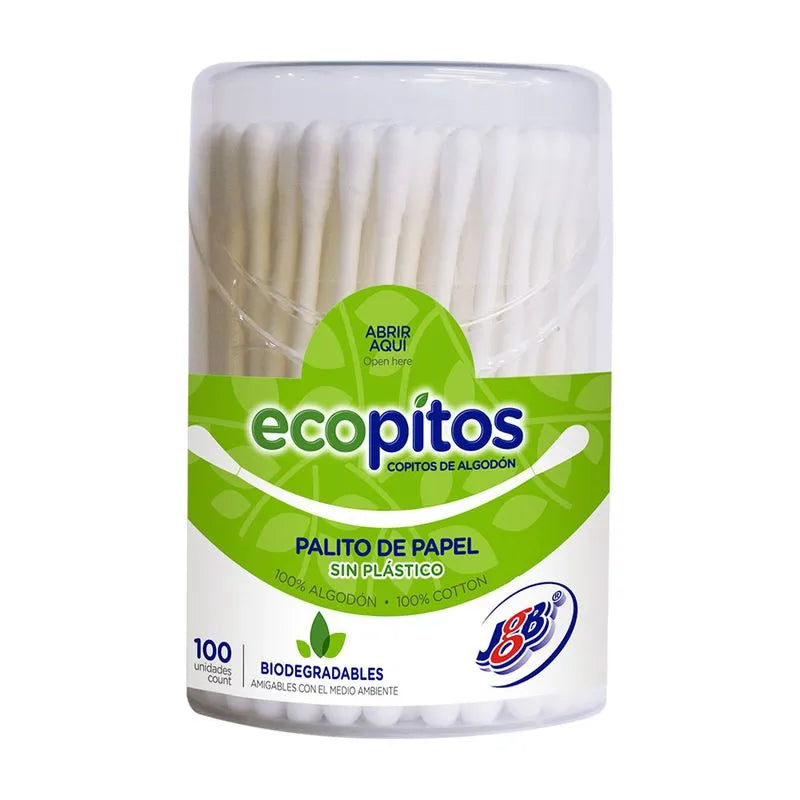 Ecopitos Biodegradables - Palito de Papel Sin Plástico x 100 Unidades