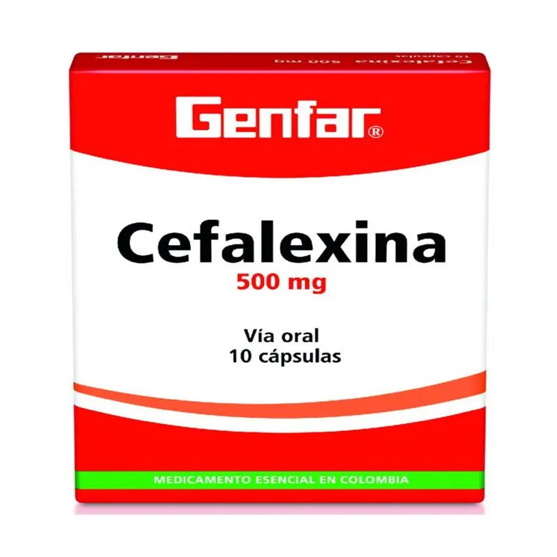 Cefalexina 500mg - 10 Cápsulas Genfar