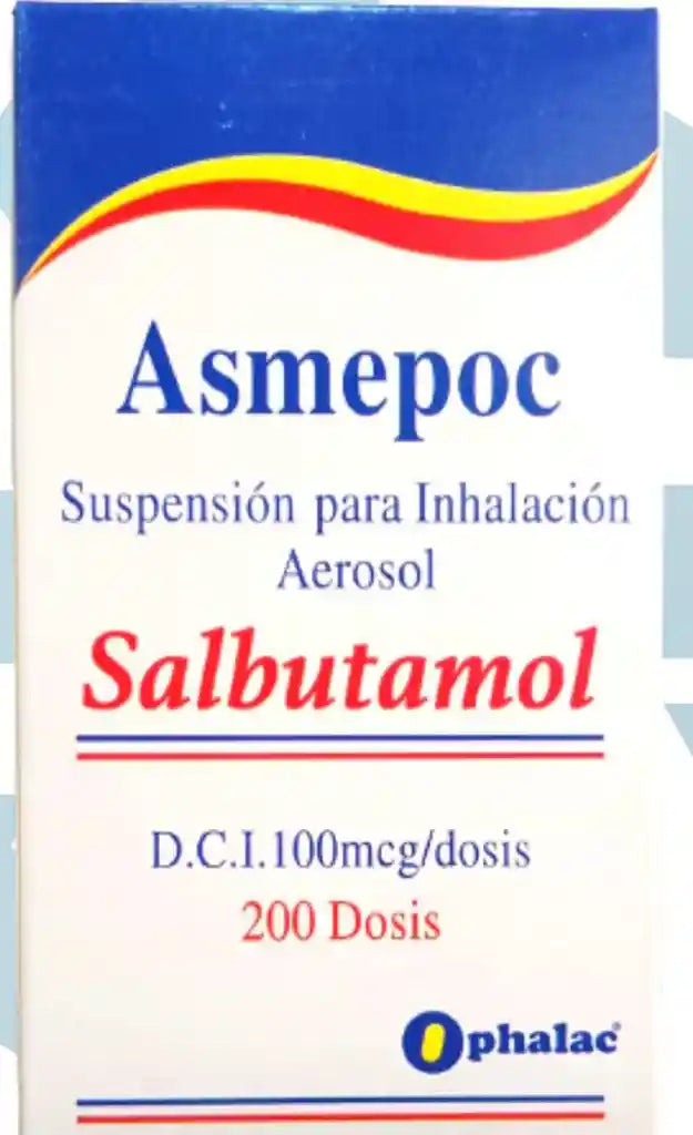 Asmepoc Salbutamol 100mcg - Aerosol Inhalador 200 Dosis