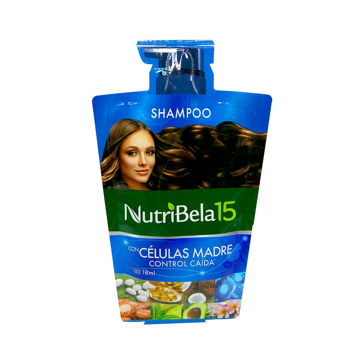 Shampoo NutriBela15 Células Madre Control Caída - Sobre x 18ml