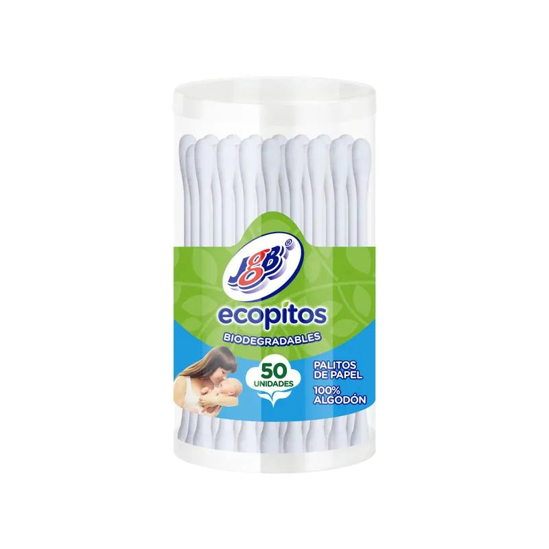 Ecopitos Biodegradables - Palitos de Papel 100% Algodón x 50 Unidades