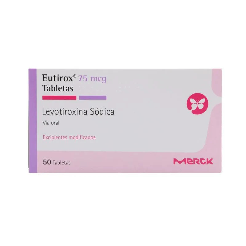 Eutirox 75mcg Levotiroxina Sódica Merck - Caja x 50 Tabletas