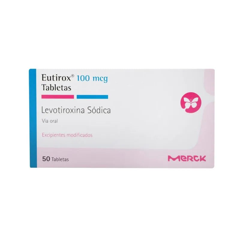 Eutirox 100mcg Levotiroxina Sódica Merck - Caja x 50 Tabletas