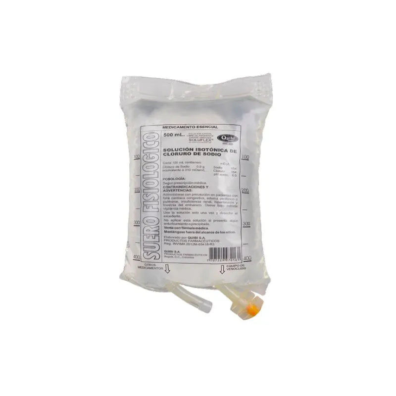 Suero Fisiológico Solución Isotónica de Cloruro de Sodio 500ml