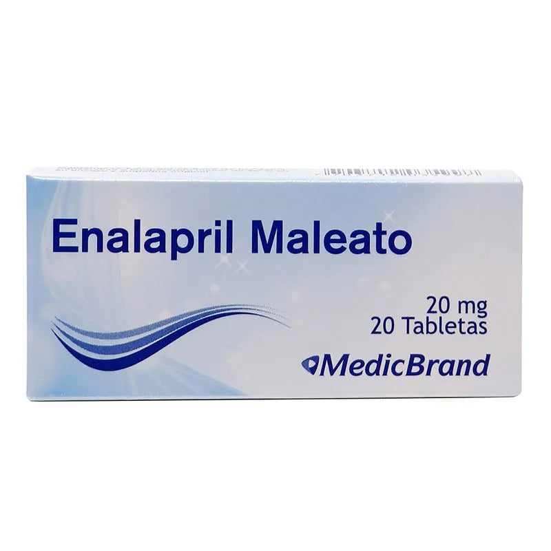 Enalapril Maleato 20mg x20 Tabletas