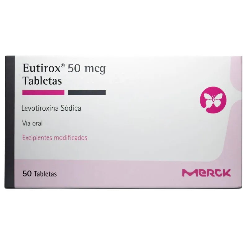 Eutirox 50mcg Levotiroxina Sódica Merck - Caja x 50 Tabletas