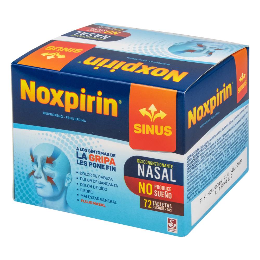 Noxpirin Sinus - Descongestionante Nasal x 4 Tabletas