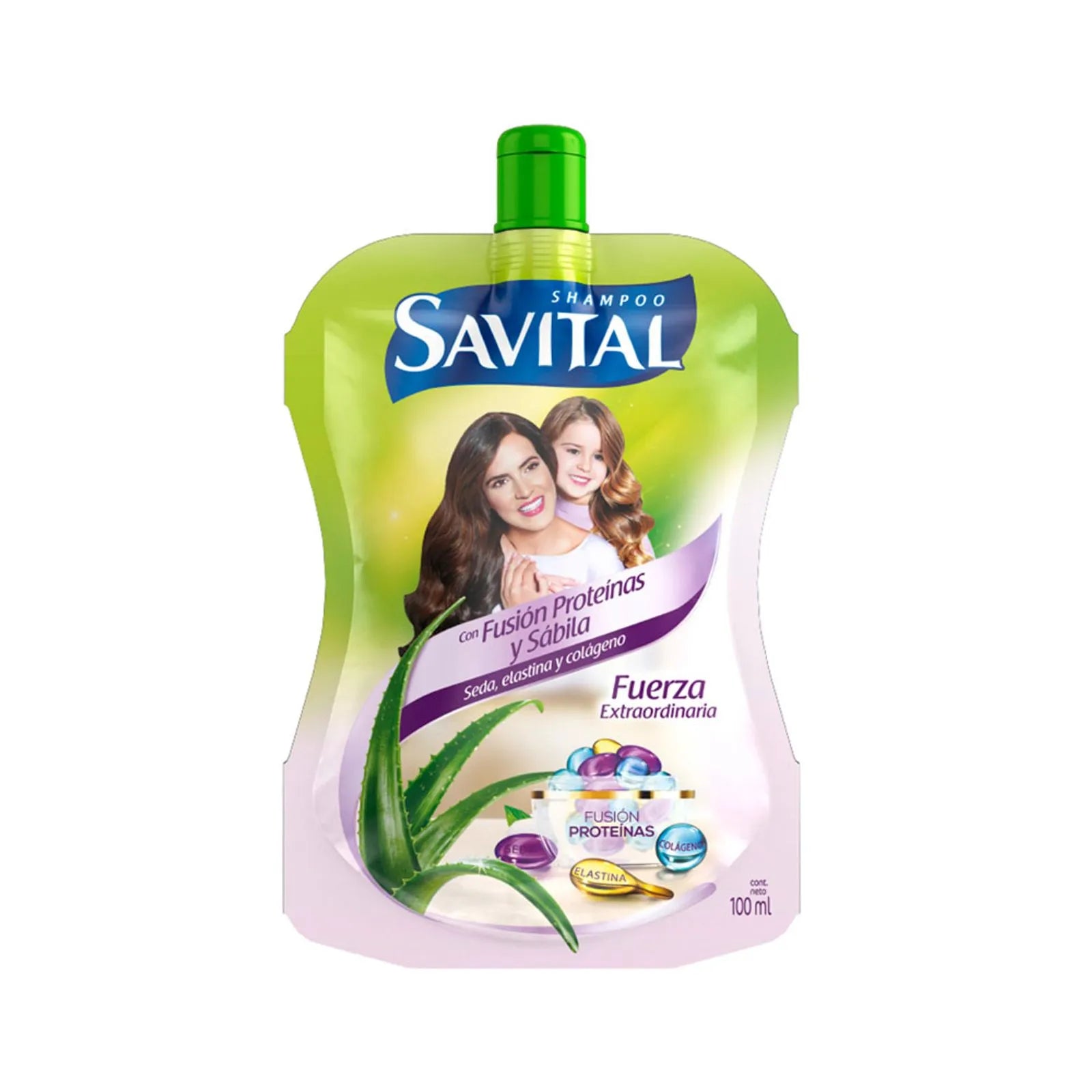 Savital Shampoo Fusión Proteínas y Sábila - Fuerza Extraordinaria 100ml